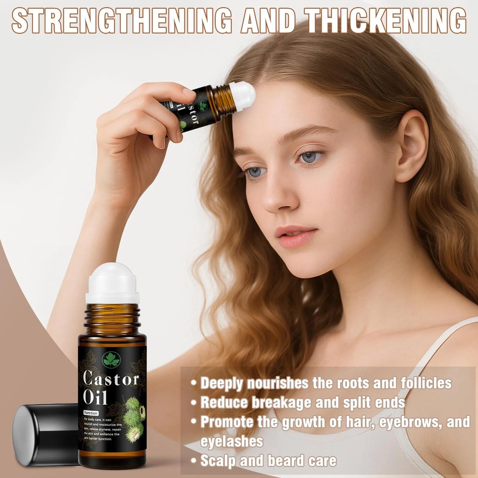 Organic Castor Oil Roll on – 100% Pure & Cold Pressed 1 Fl Oz (pack of 1)