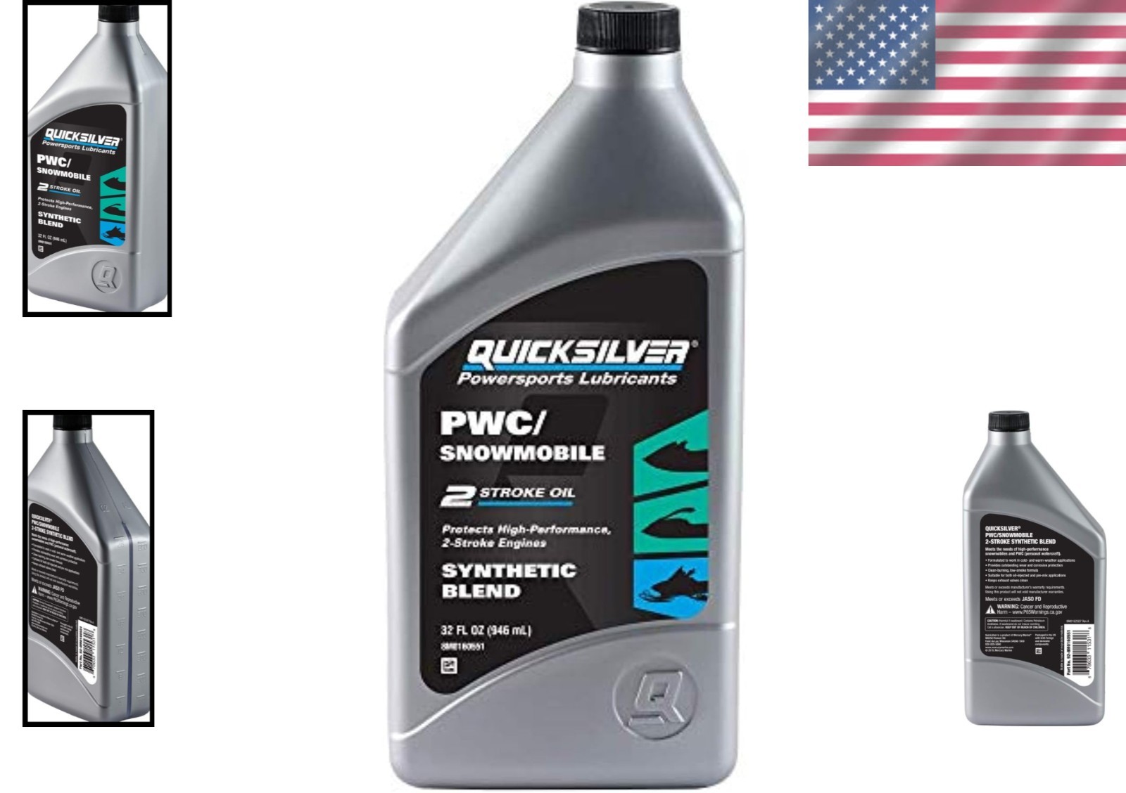 High-Performance Synthetic Blend Engine Oil, 32 oz for 2-Stroke Applications