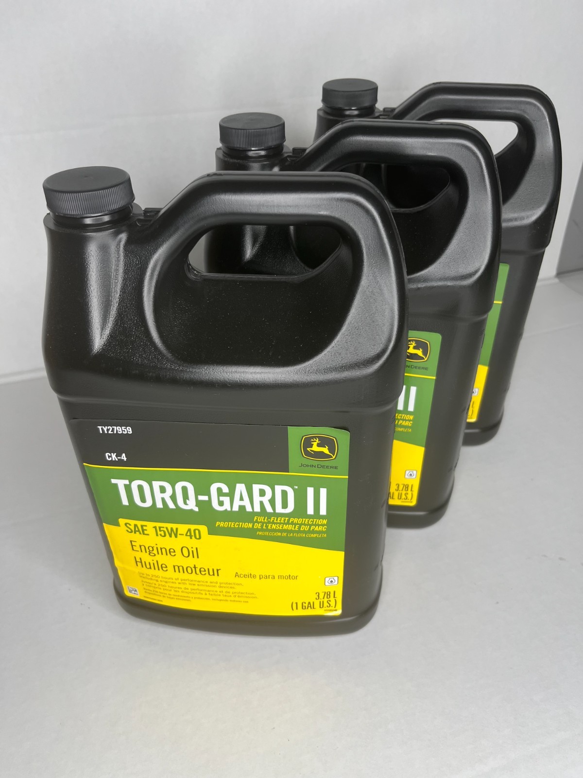 John Deere Torq-Gard II 15w40 CK-4 Diesel Oil TY27959 3×1 Gallon