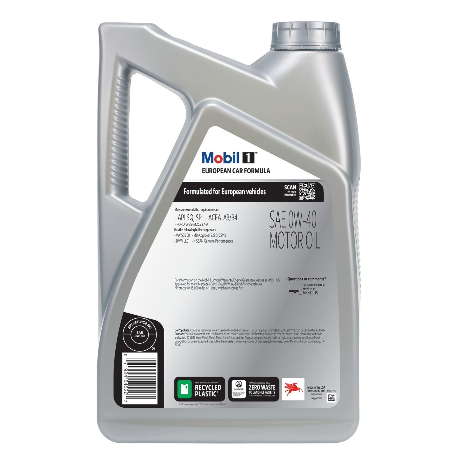 (2 pack) Mobil 1 FS European Car Formula Full Synthetic Motor Oil 0W-40, 5 Quart