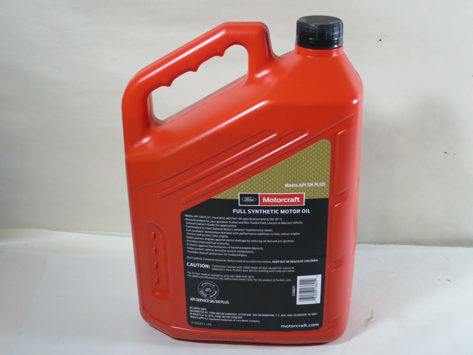 Motorcraft Fluid XO-0W20-5QFS SAE 0W-20 Premium Full Synthetic Motor Oil