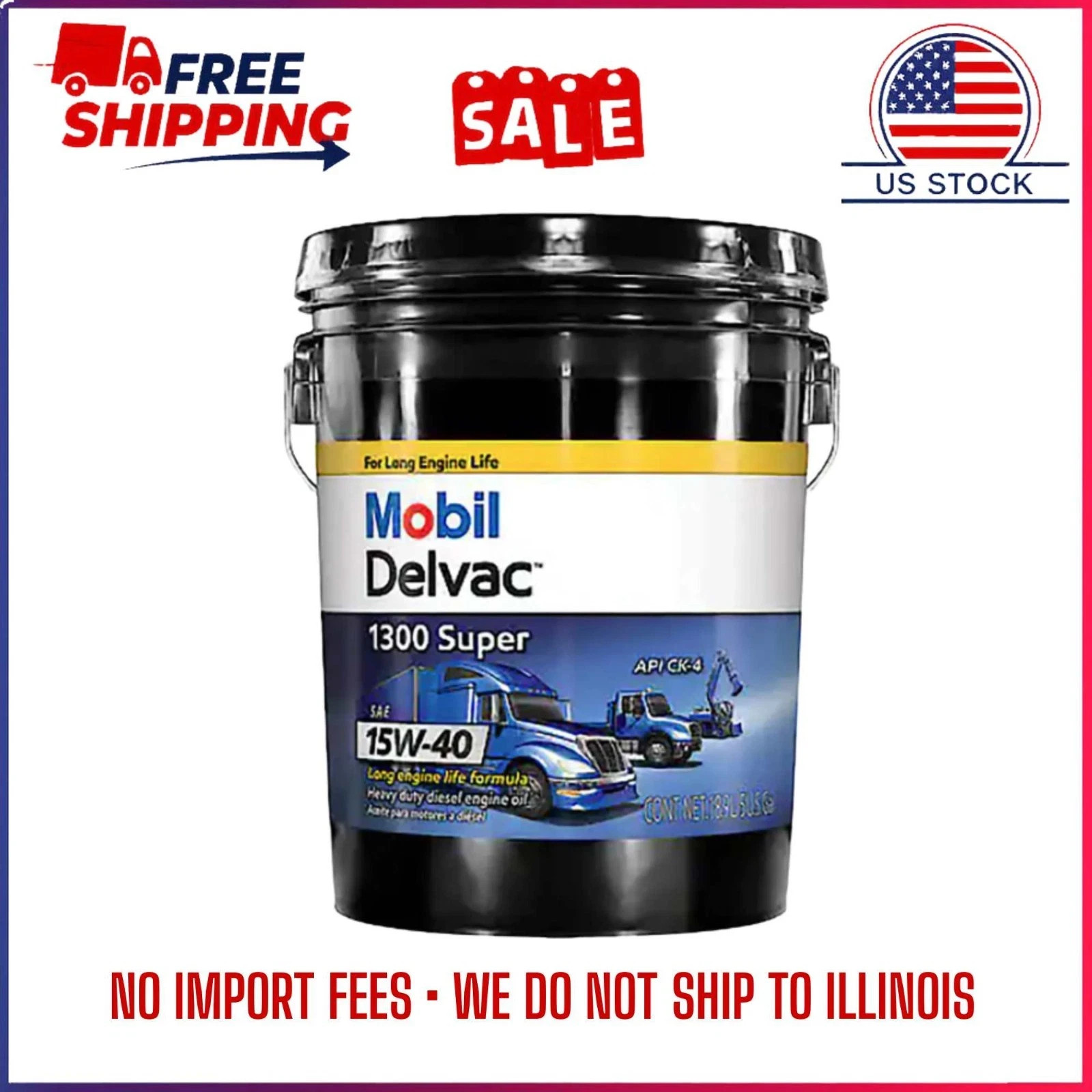 Mobil Delvac 1300 Super Diesel Engine Synthetic Blend 15W-40 Motor Oil