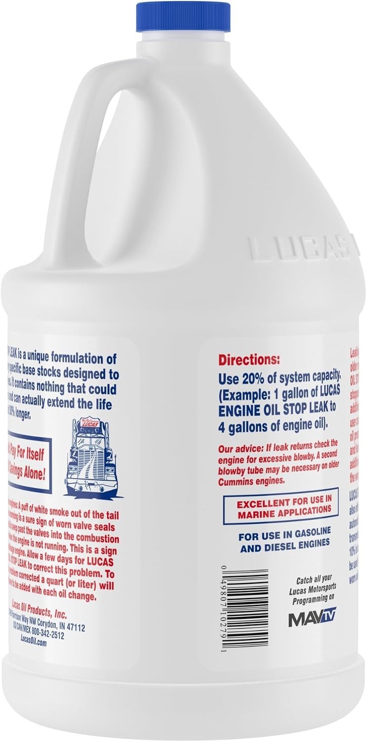 Engine Oil Stop Leak – 1 Gallon, Compatible with Car and Motorcycle Engines