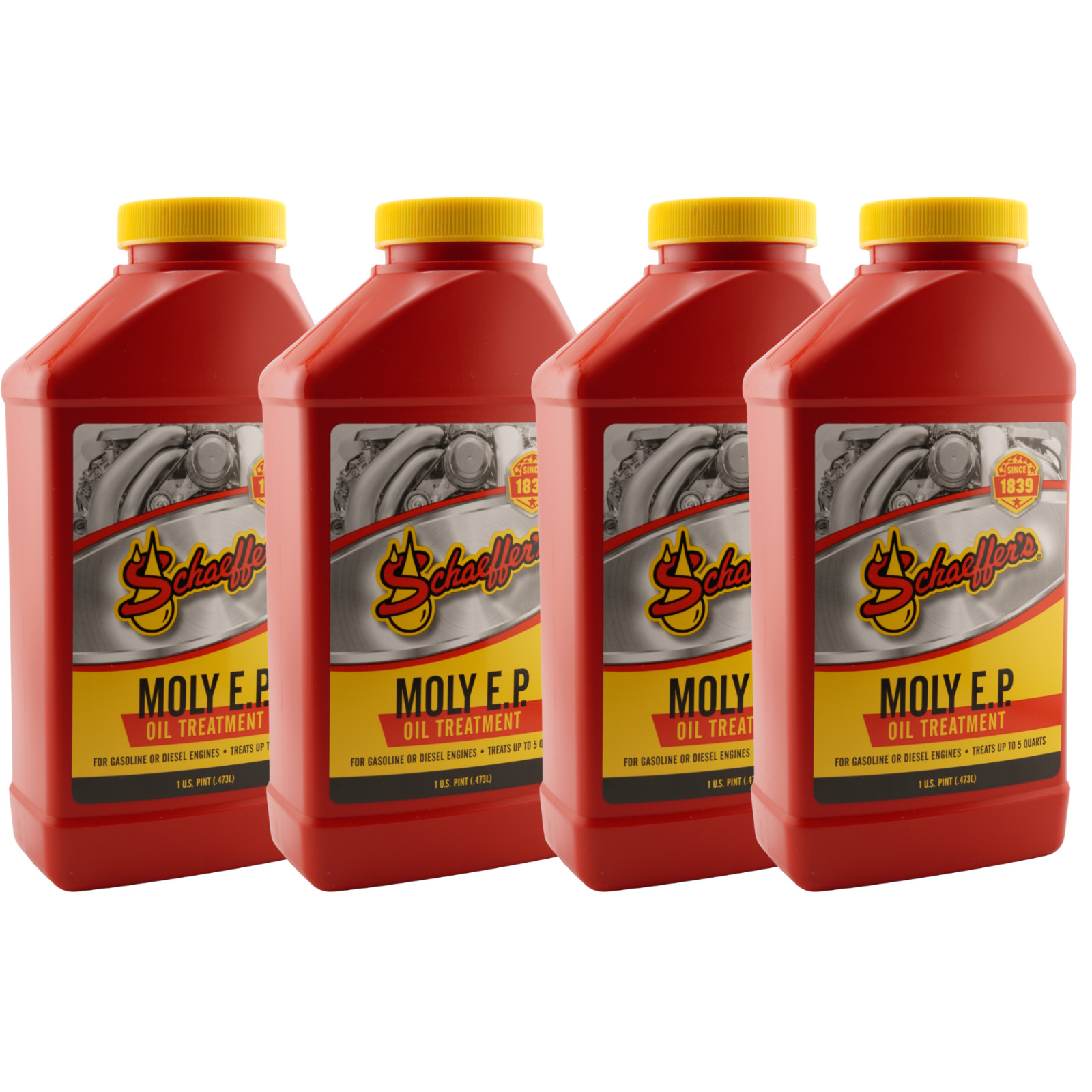Schaeffer’s 0132-023 Moly EP Oil Treatment Engine Additive 1 Pint – Pack of 4