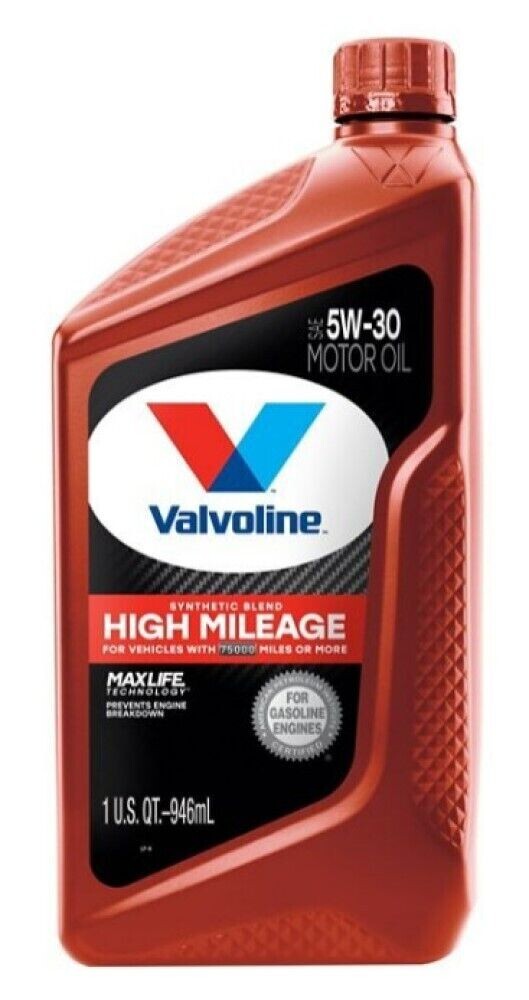 Valvoline 1556 High Mileage MaxLife 5W-30 Synthetic Blend Motor Oil 1 Case of 12