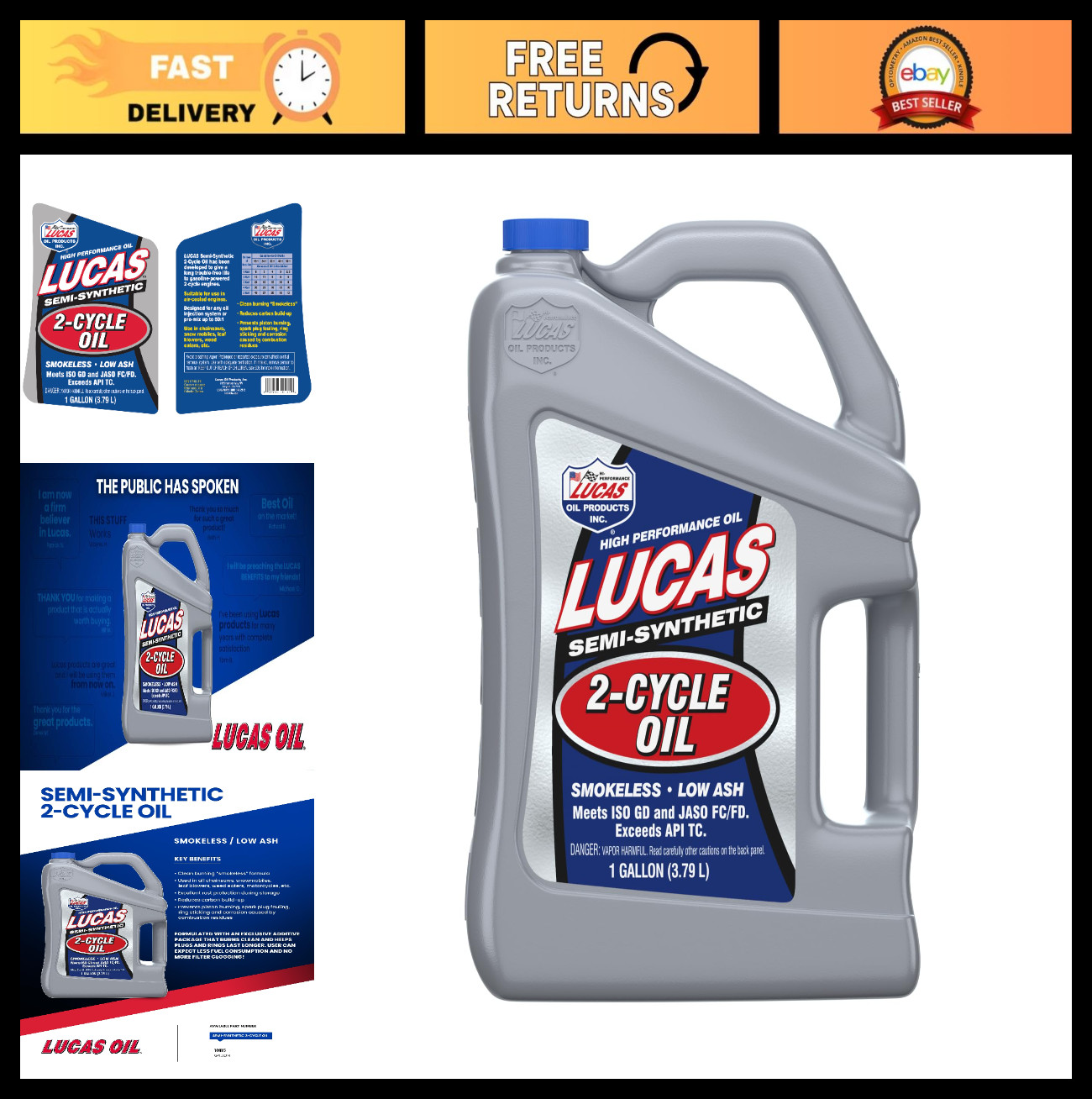 Semi-Synthetic 2-Cycle Motor Oil – 1 Gallon, High Performance, Engine Protection