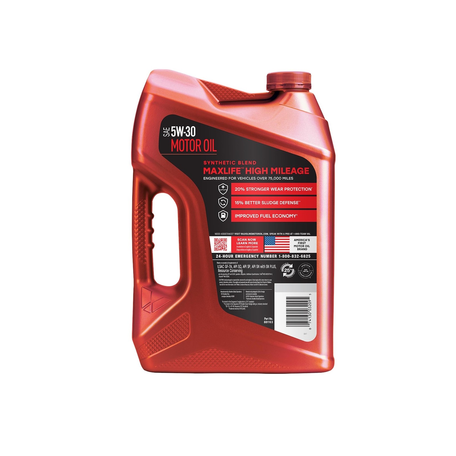 Valvoline High Mileage with MaxLife Technology SAE 5W-30 Synthetic Blend Moto…
