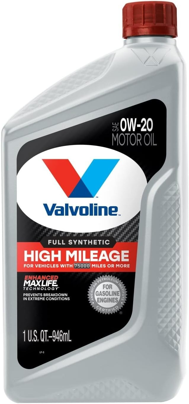 Full Synthetic High Mileage with MaxLife Technology SAE 0W-20 Motor Oil 1 QT …