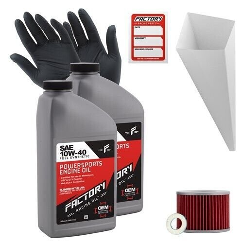 Factory Racing Parts SAE 10W-40 2qt Oil Change Kit Fits Kawasaki EL250B EX250