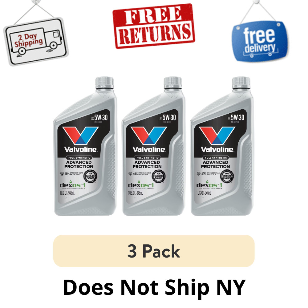 (3 Pack) Valvoline Advanced Protection Full Synthetic 5W-30 Motor Oil 1 Quart