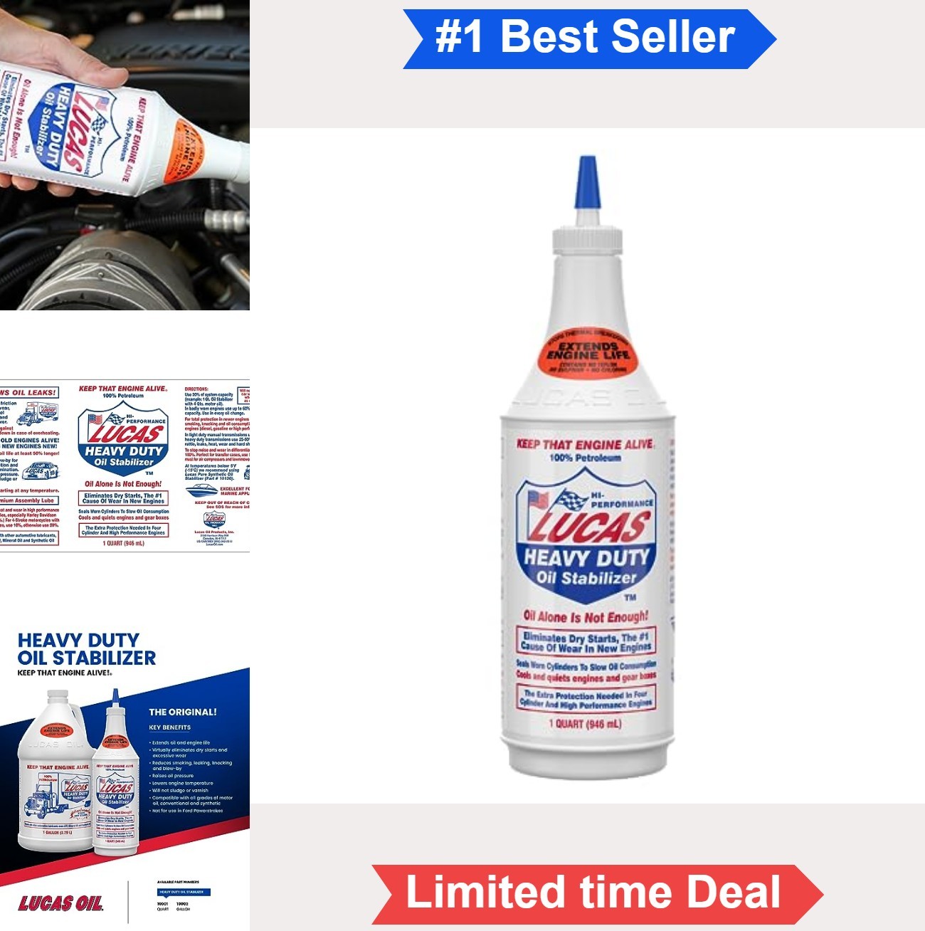 Heavy Duty Oil Stabilizer 1 Quart For Cars Trucks Engine Additive Petroleum