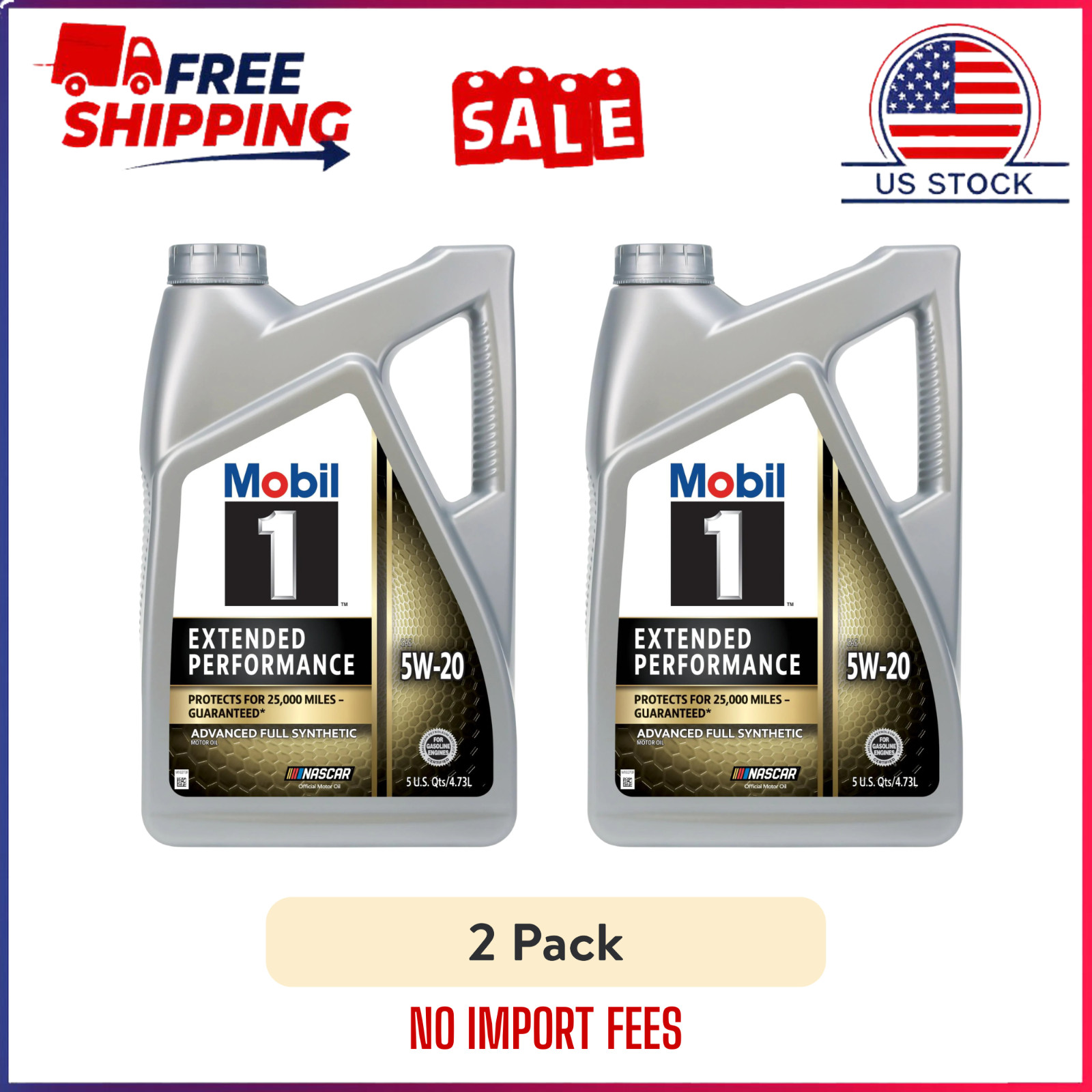 HOT DEAL Mobil 1 Extended Performance Full Synthetic 5W-20 Motor Oil 5 Quart