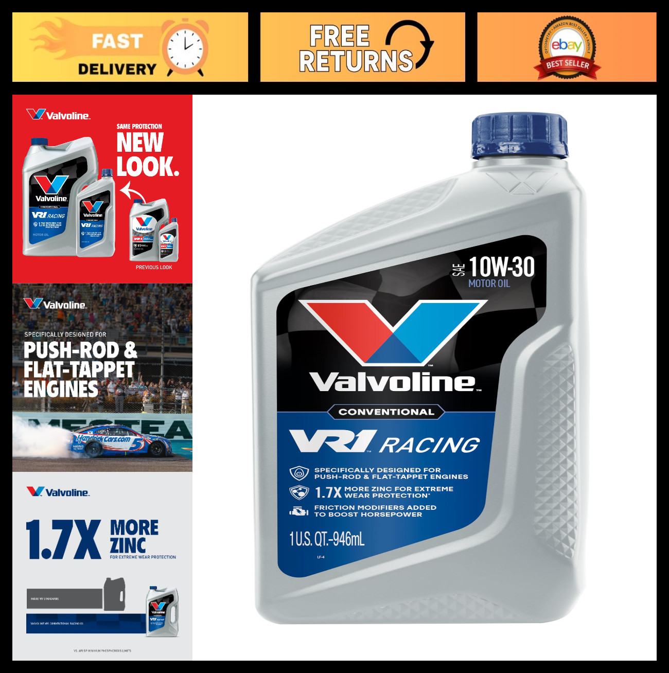 High-Performance 10W-30 Racing Motor Oil – 1 Quart, Ideal for Engines & Performa