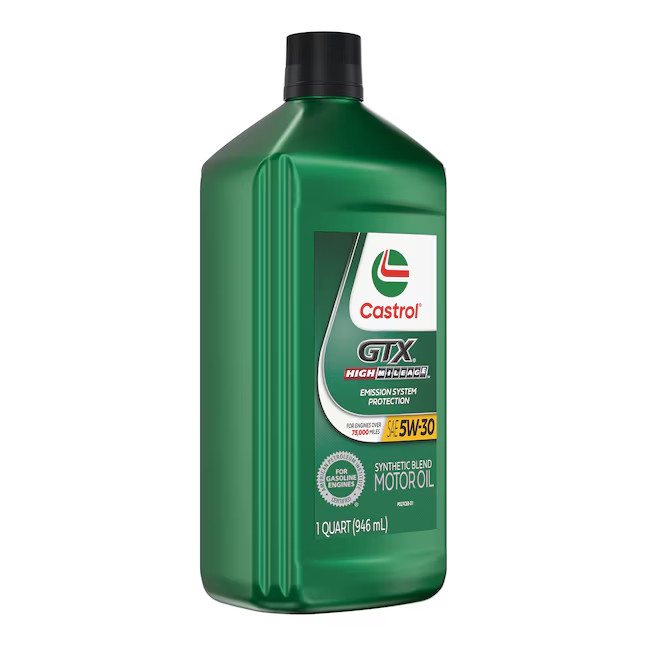 (3 Pack) Castrol GTX High Mileage 5W-30 Synthetic Blend Motor Oil 1 Quart Oil