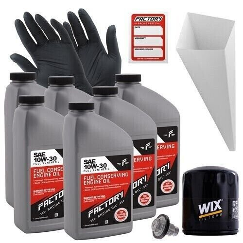 Factory Racing Parts 10W30 6 qt Oil Change Kit For Jeep Cherokee Wrangler 4.0L