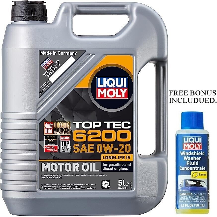 ★ 5L Liqui Moly 0W-20 Top Tec 6200 Synthetic Engine Oil 20238 Longlife IV ACEA