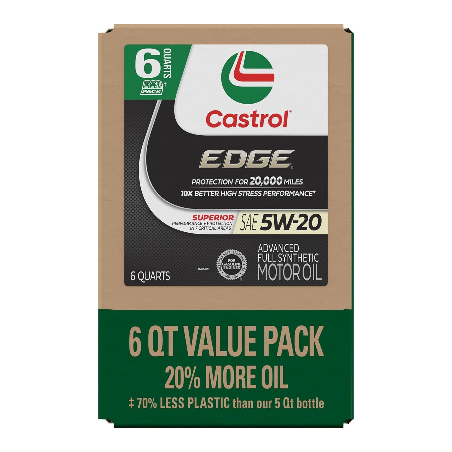 Advanced Full Synthetic Motor Oil 5W-20, 6 Quarts EcoPack, High Performance Engi