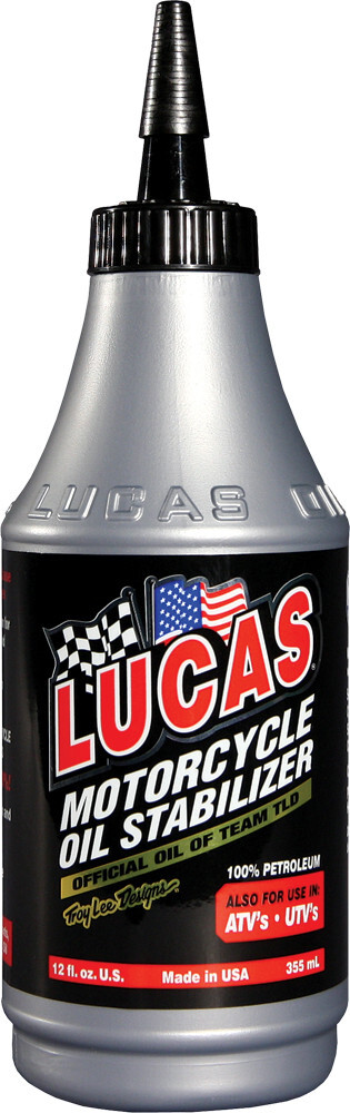 LUCAS Petroleum Based Motorcycle ATV UTV Oil Stabilizer Additive Treatment 12oz