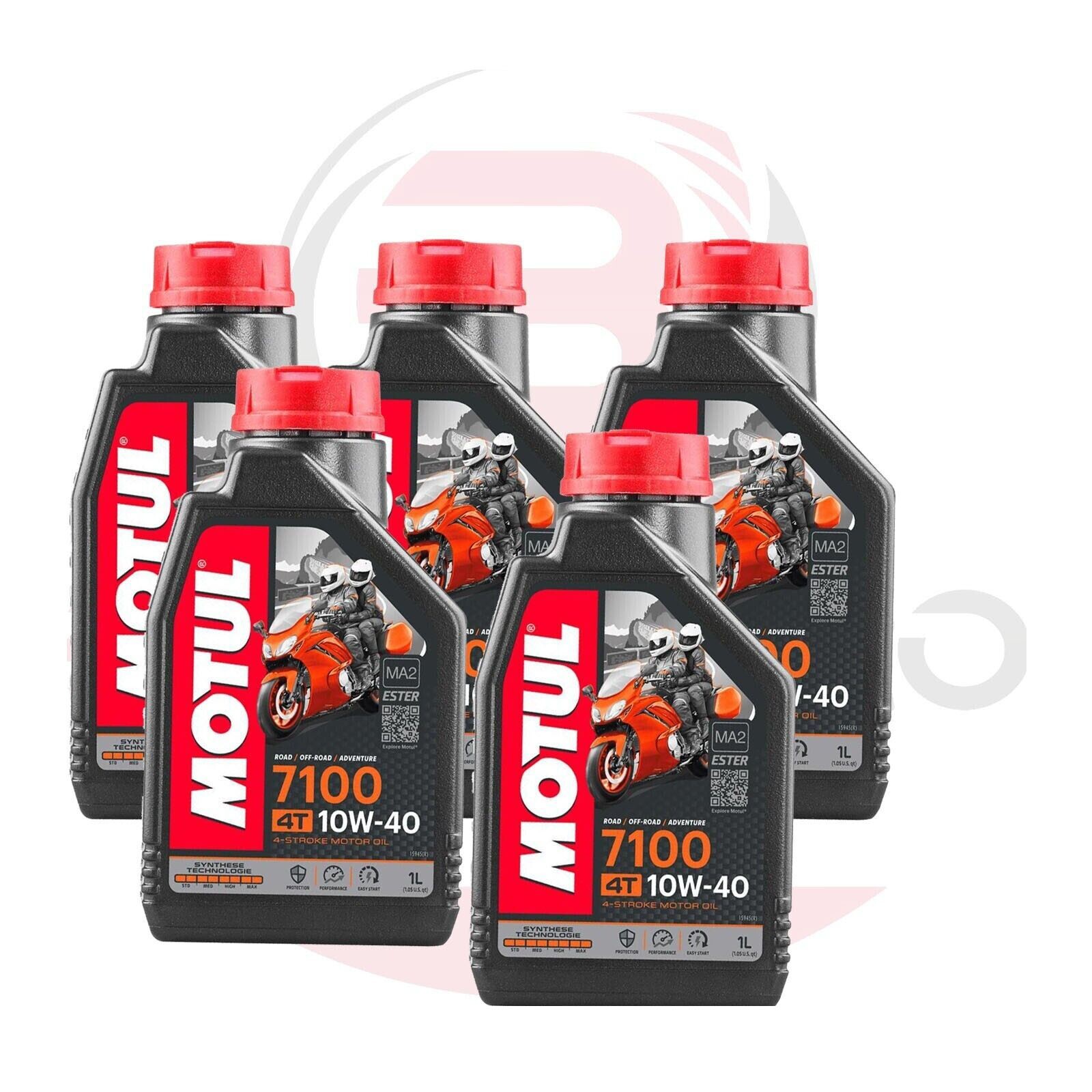 5 LITRI MOTUL 7100 10W40 MA2 100% SINTETICO olio motore 4T Moto Quad Atv Scooter