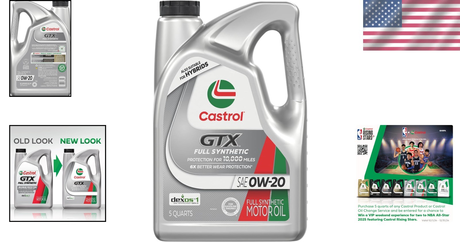 GTX Full Synthetic 0W-20 Motor Oil – 5 Quart Jug for Ultimate Engine Protection