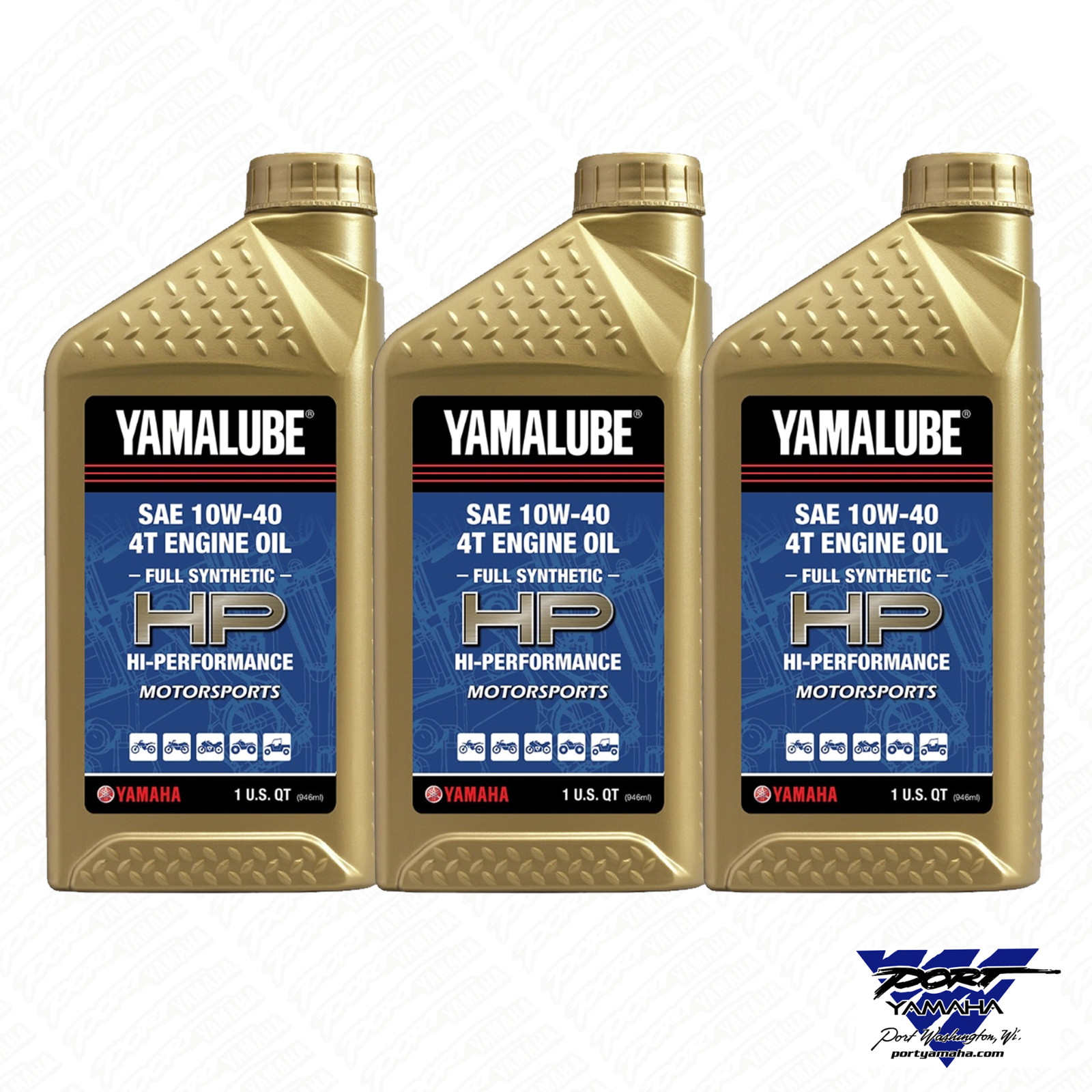 Genuine Yamalube Full Synthetic 10W-40 Oil LUB-10W40-FS-12 – 3 Quarts