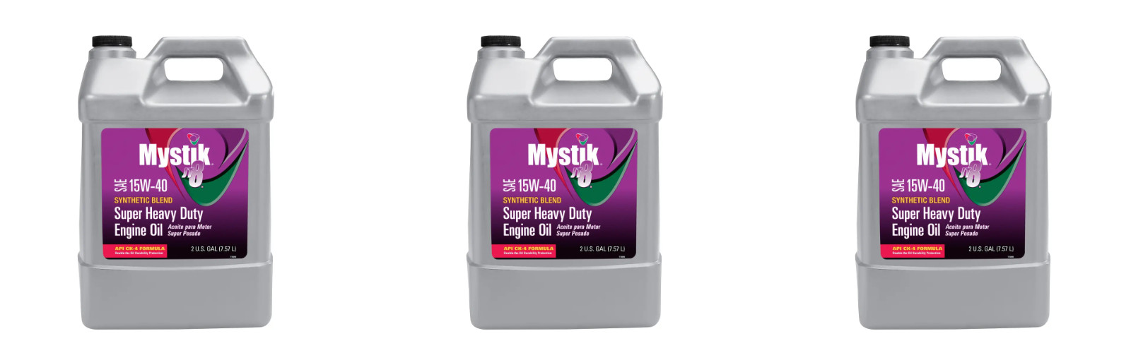Mystik JT-8 15W-50 Synthetic Blend Heavy Duty Engine Oil, Case of 3 – 2 Gallon
