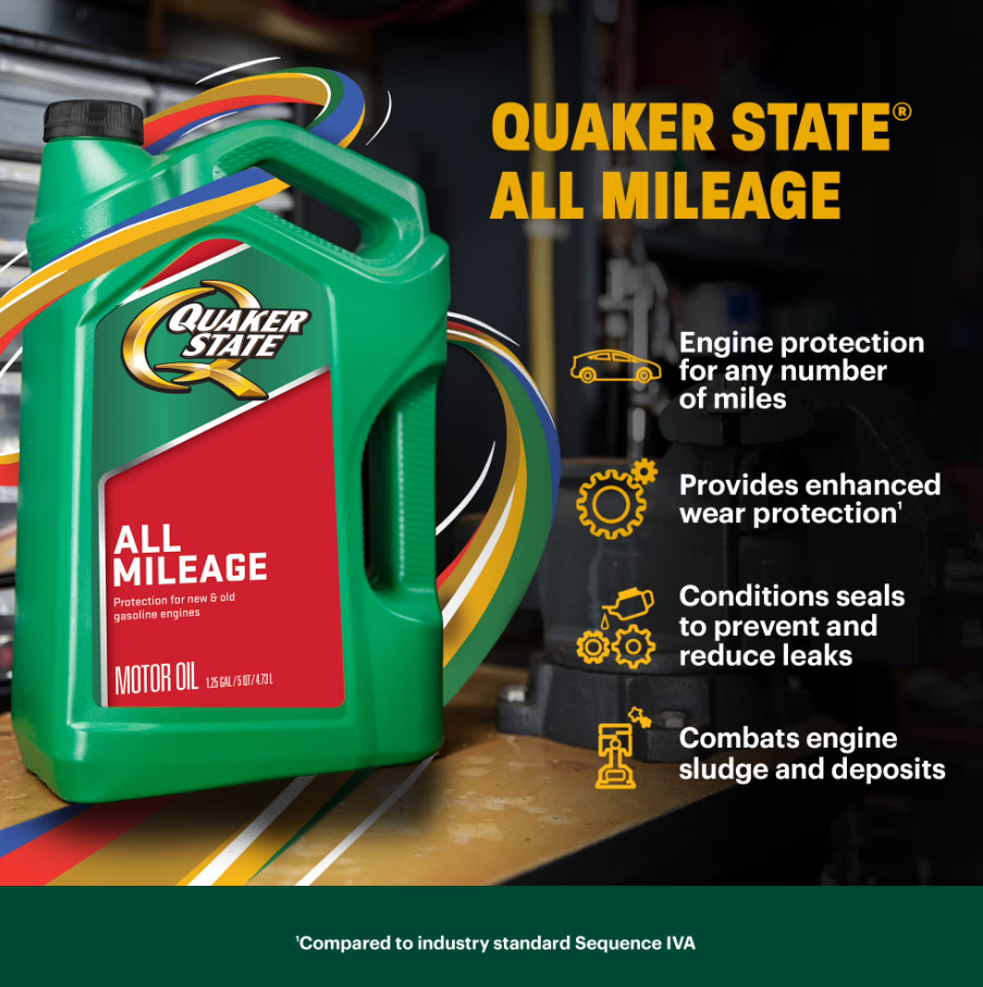 (2 pack) Quaker State All Mileage 5W-20 Motor Oil, 5 Quart