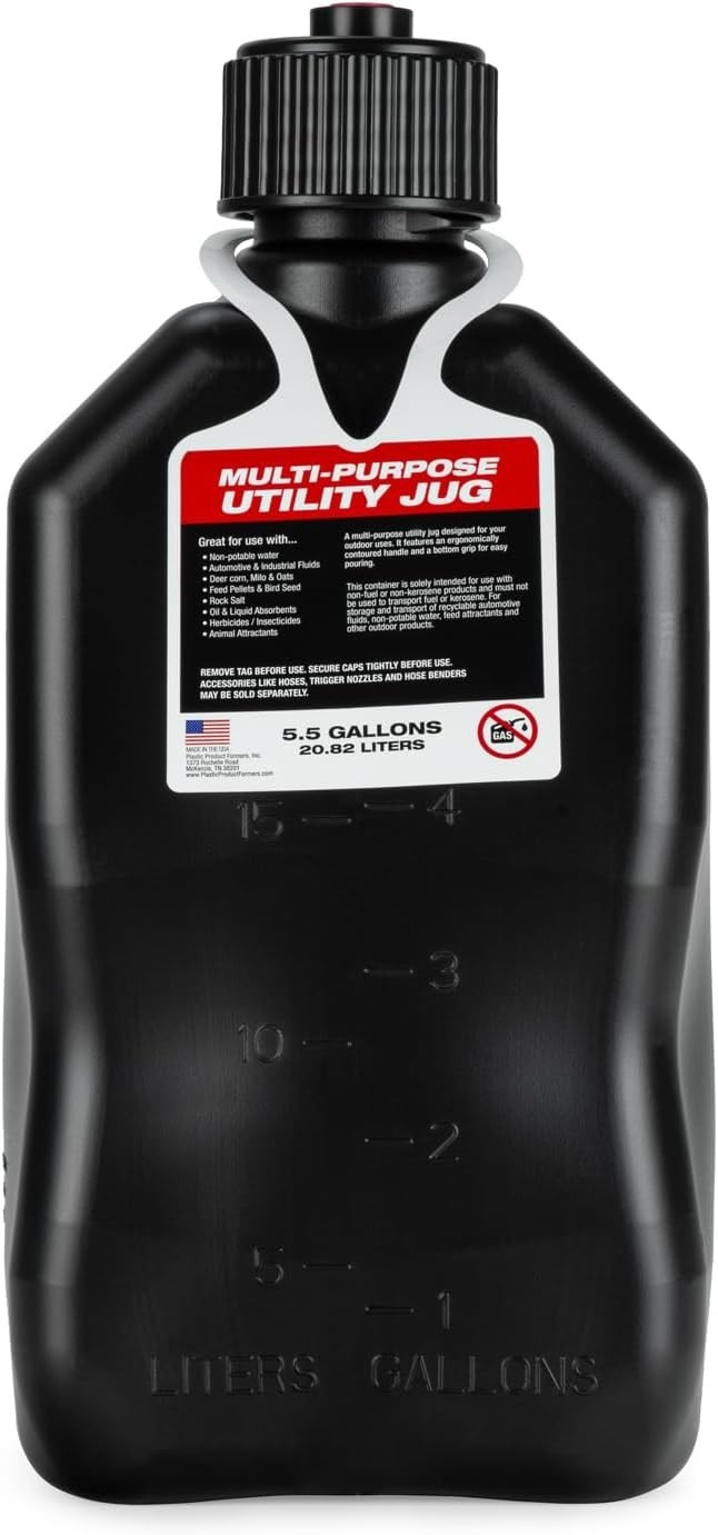 Fuels Motorsports Jug 5.5 Gal Black Square