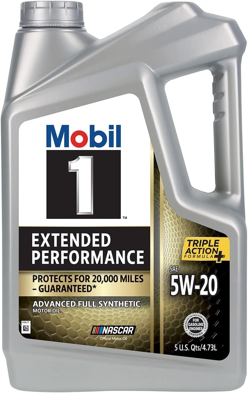 Mobil 1 Extended Performance Full Synthetic Motor Oil 5W-20, 5 Quart (120765)