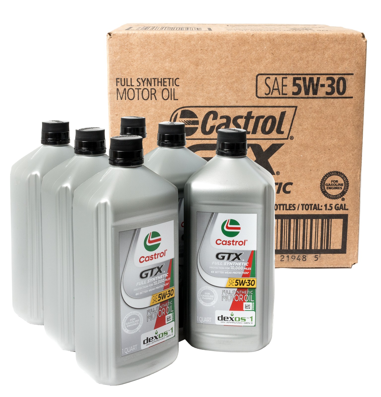 Castrol GTX Full Synthetic Motor Oil SAE 5W-30 1QT 6 Bottles Model Number 15E728