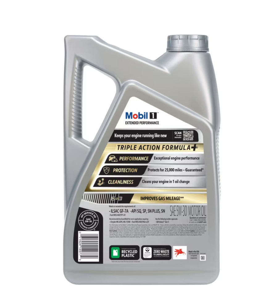 (4 pack) Mobil 1 Extended Performance Full Synthetic Motor Oil 5W-30, 5 Quart