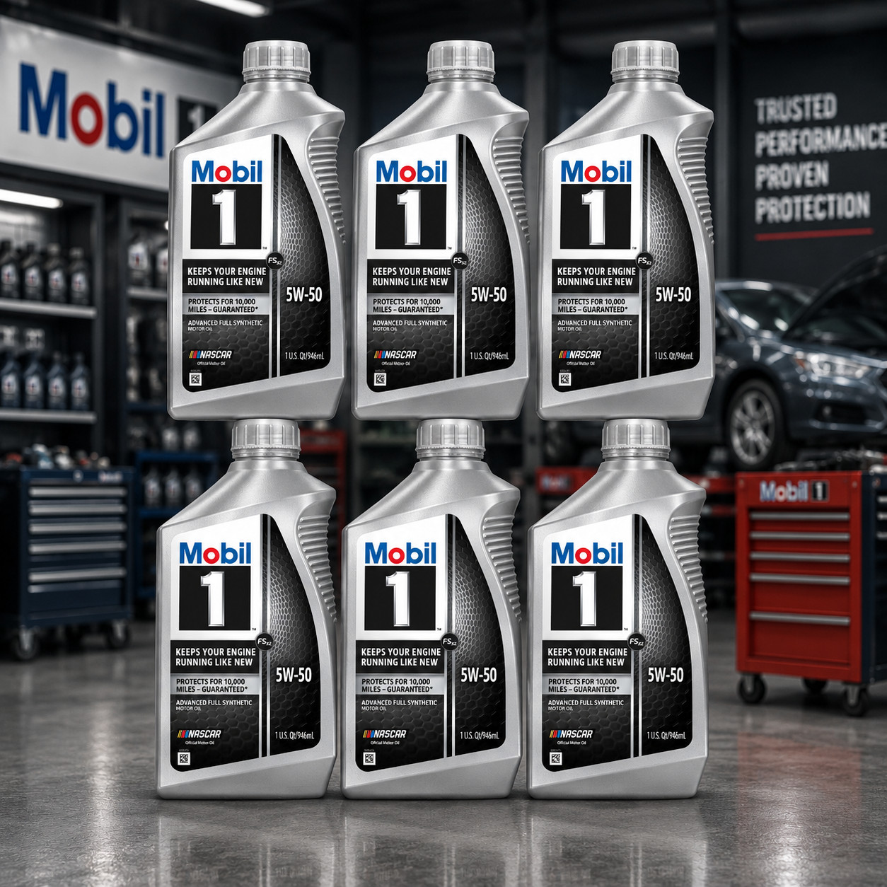 SALE- MOBIL 122075 Full Synthetic X2 5W-50; Mobil 1 European Car Formul 6 PACK