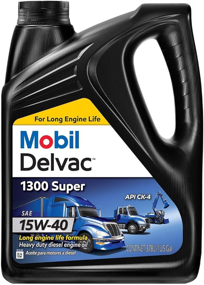 Mobil Delvac 1300 Super Motor Oil 15W40 Synthetic Blend Heavy Duty Diesel 1 gal
