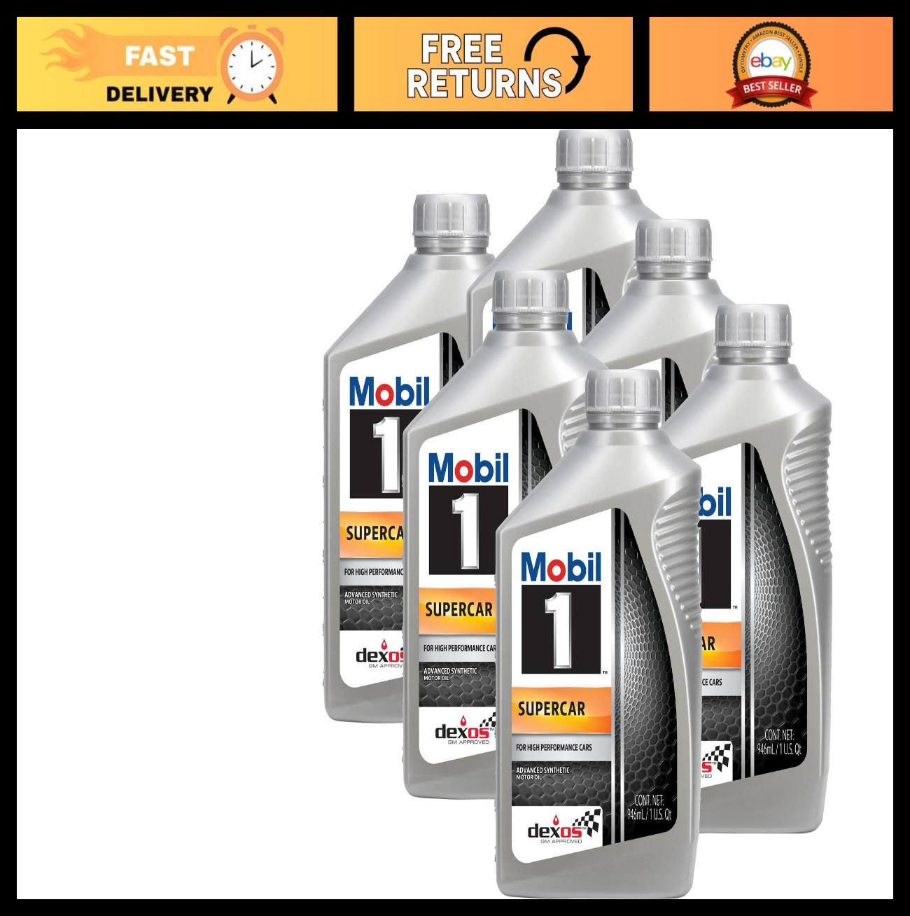 Full Synthetic 5W-50 Motor Oil for Super Cars – 6 Quarts, High Performance Oil