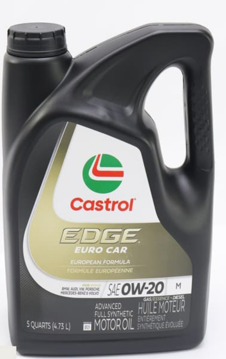 Castrol Edge Euro Car – 0W-20 M Synthetic (5 Quart) (16107D)