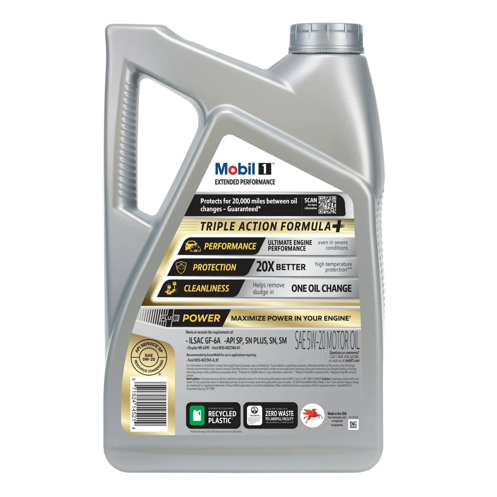 Mobil 1 Extended Performance Full Synthetic Motor Oil 5W-20, 5 Quart