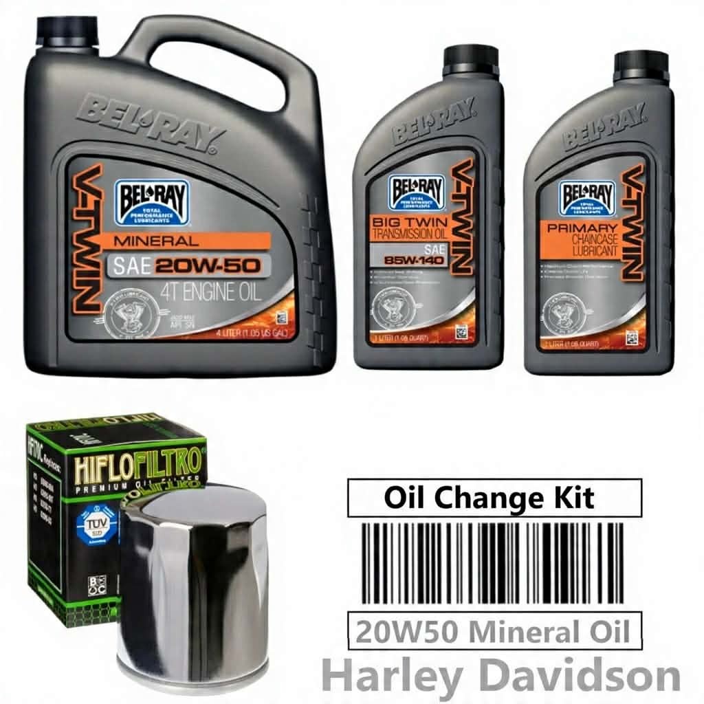 Harley Davidson Sportster Oil Change Kit 20W50 V-Twin Primary Transmission Oil