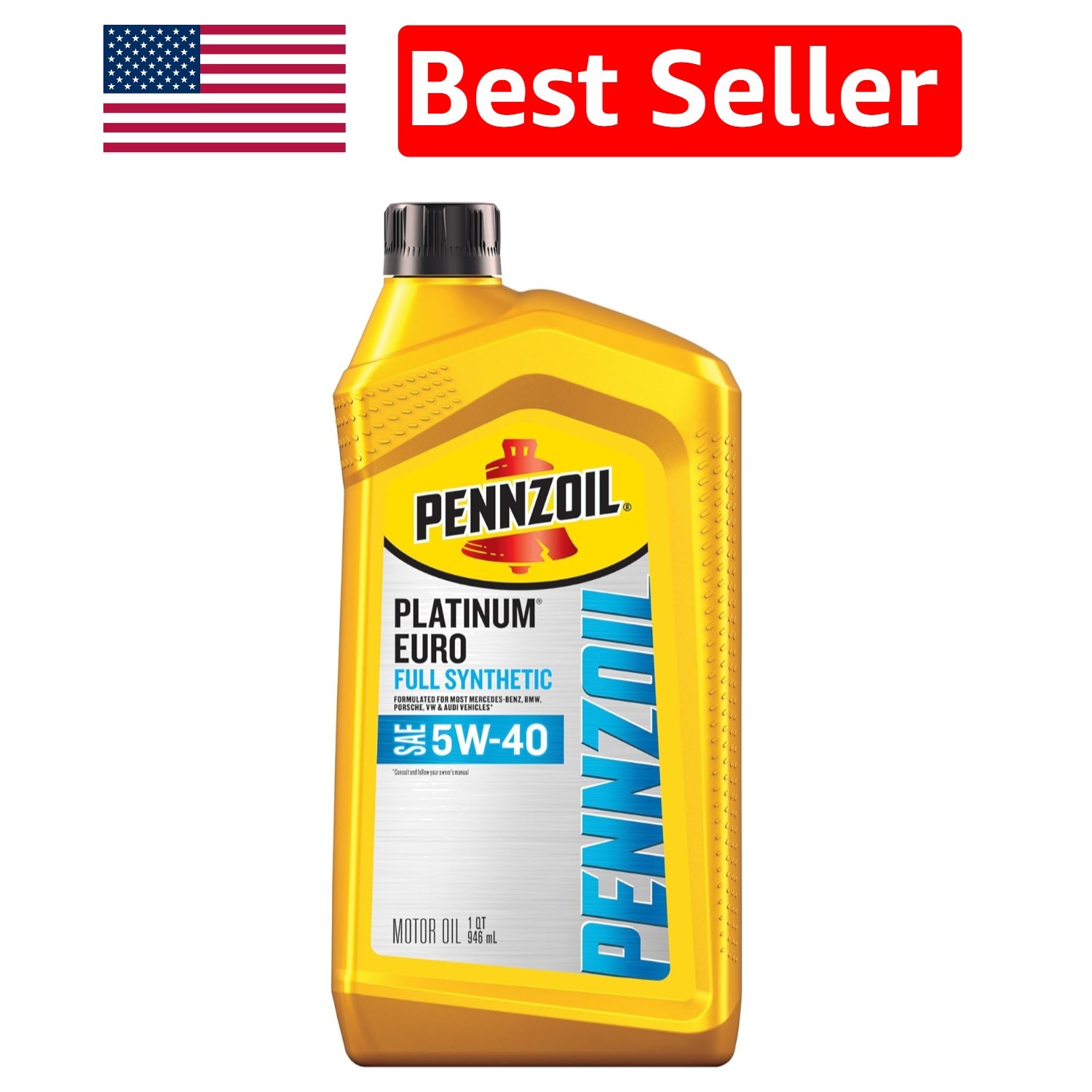 Maximum Protection 5W-40 Full Synthetic Oil – 32 Fluid Ounces for European Autos