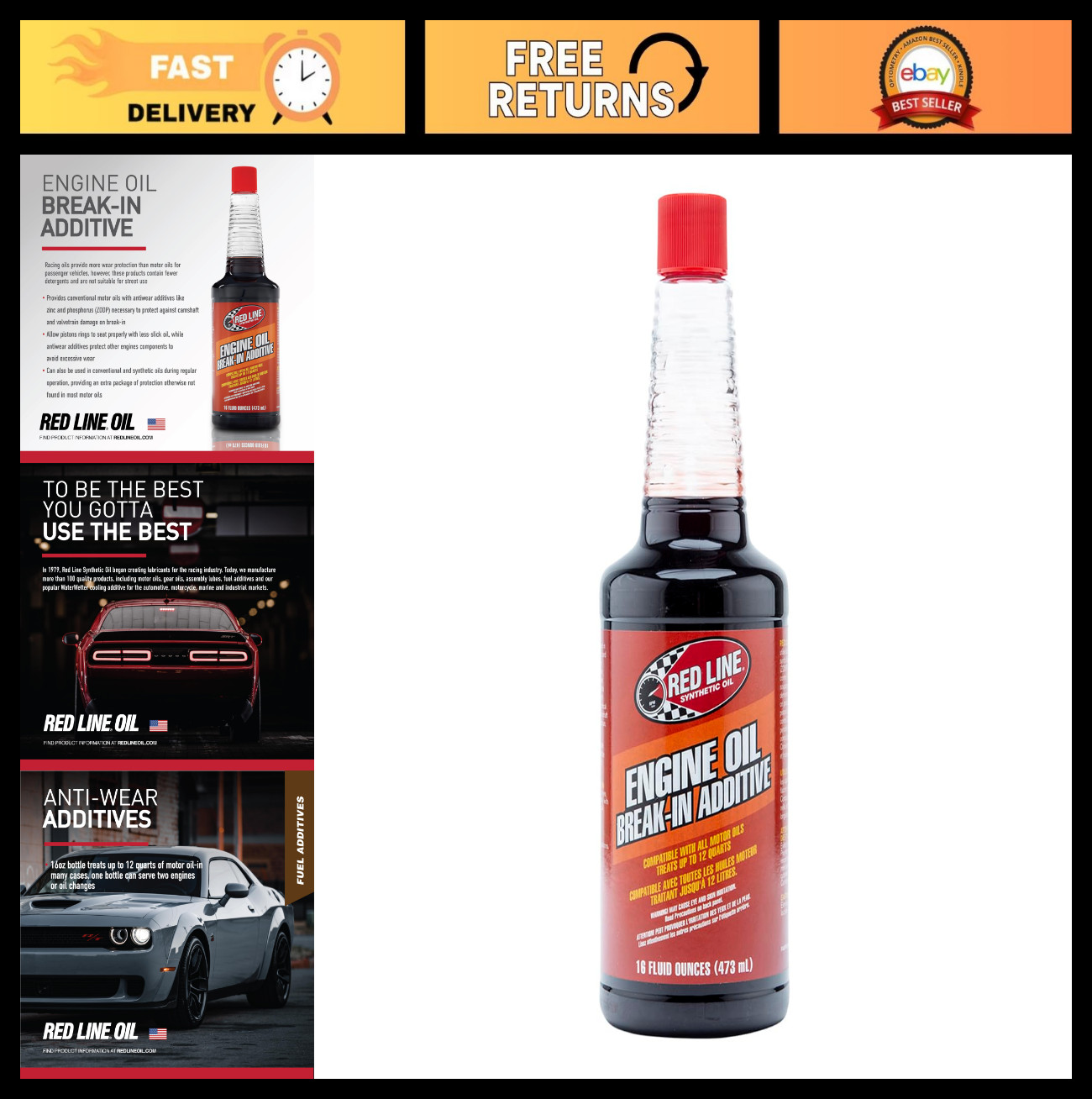 Engine Oil Break-In Additive – 16 oz, High Performance, Reduces Wear & Tear
