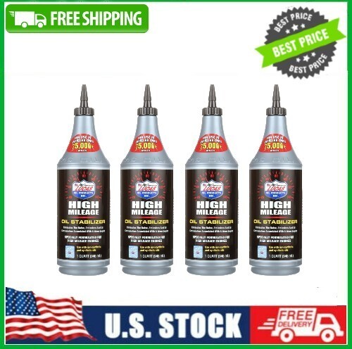 4 Pack Lucas Oil Products High Mileage Oil Stablizer (1 qt.)