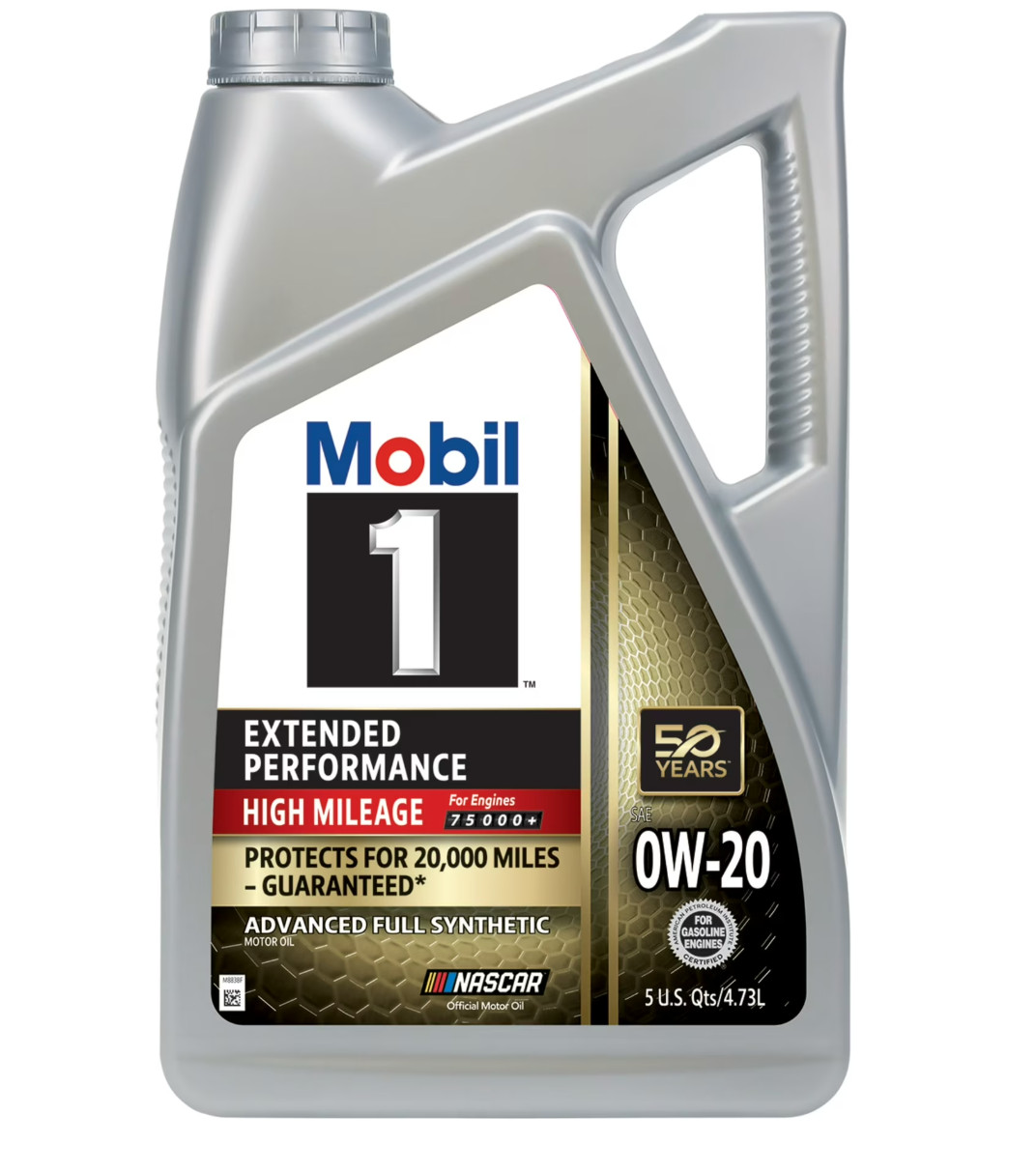 Mobil 1 Extended Performance High Mileage 0W-20 Full Synthetic Motor Oil 5 Qt