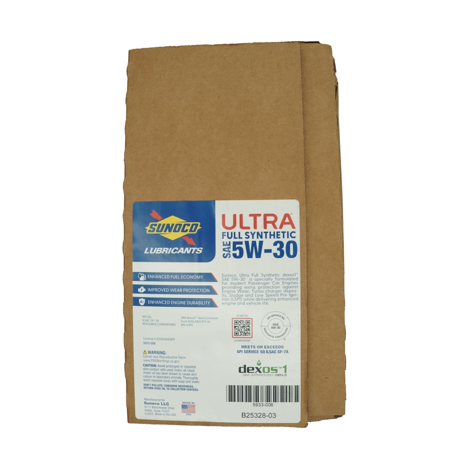 SUNOCO 5933-006 (5933) Ultra Full Synthetic 5W-30 Motor Oil – API SQ/ILSAC