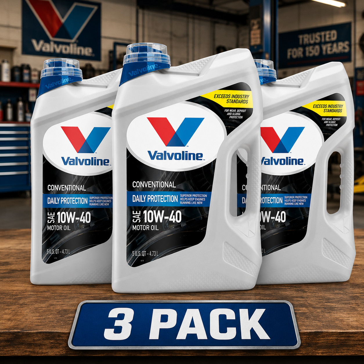 VALVOLINE 881157 Daily Protection SAE 10W-40 Conventional; Easy Pour 5 Quart