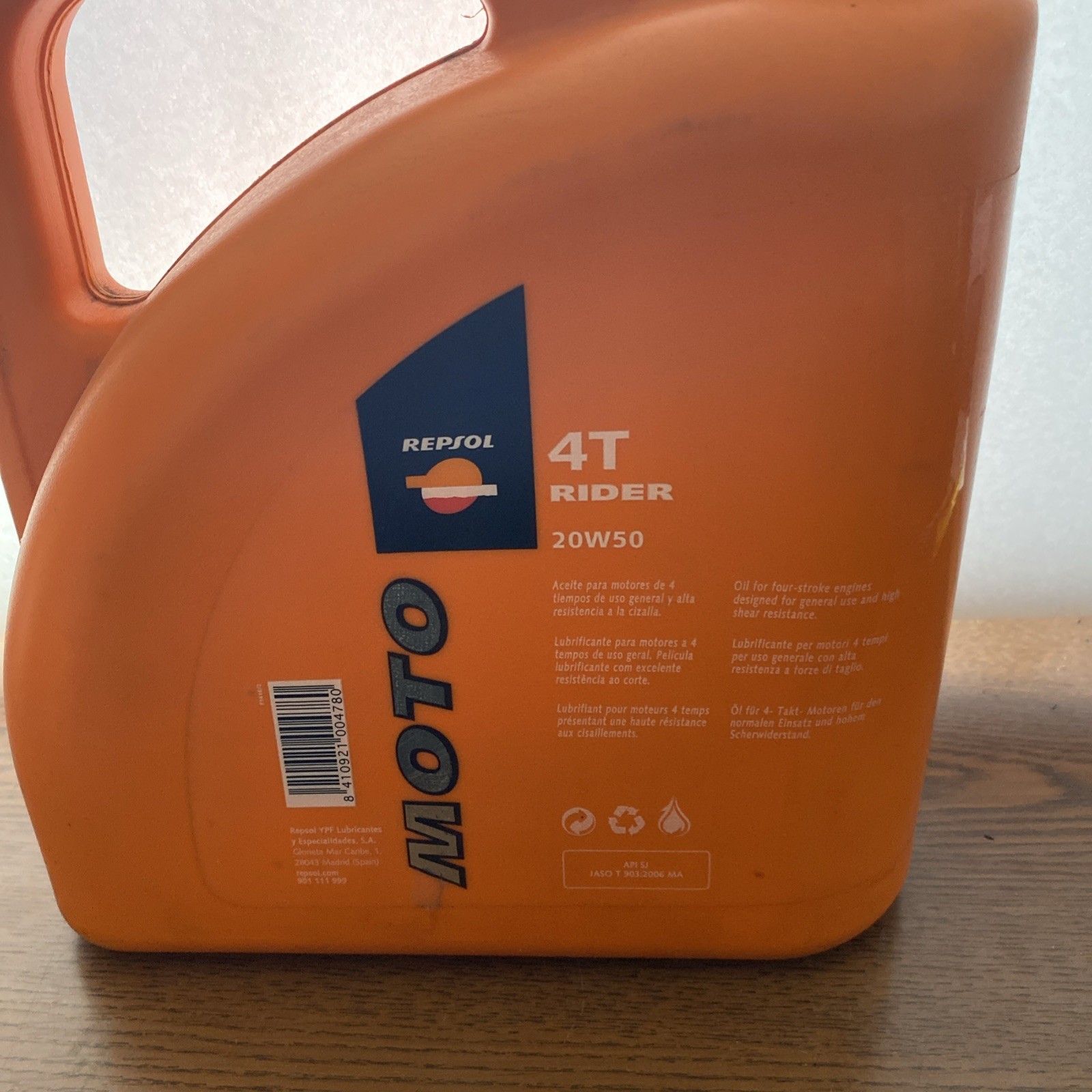 Repsol Moto 4T Rider 20W50 Oil 4 Liter /1.05 US Gal /New Old Stock