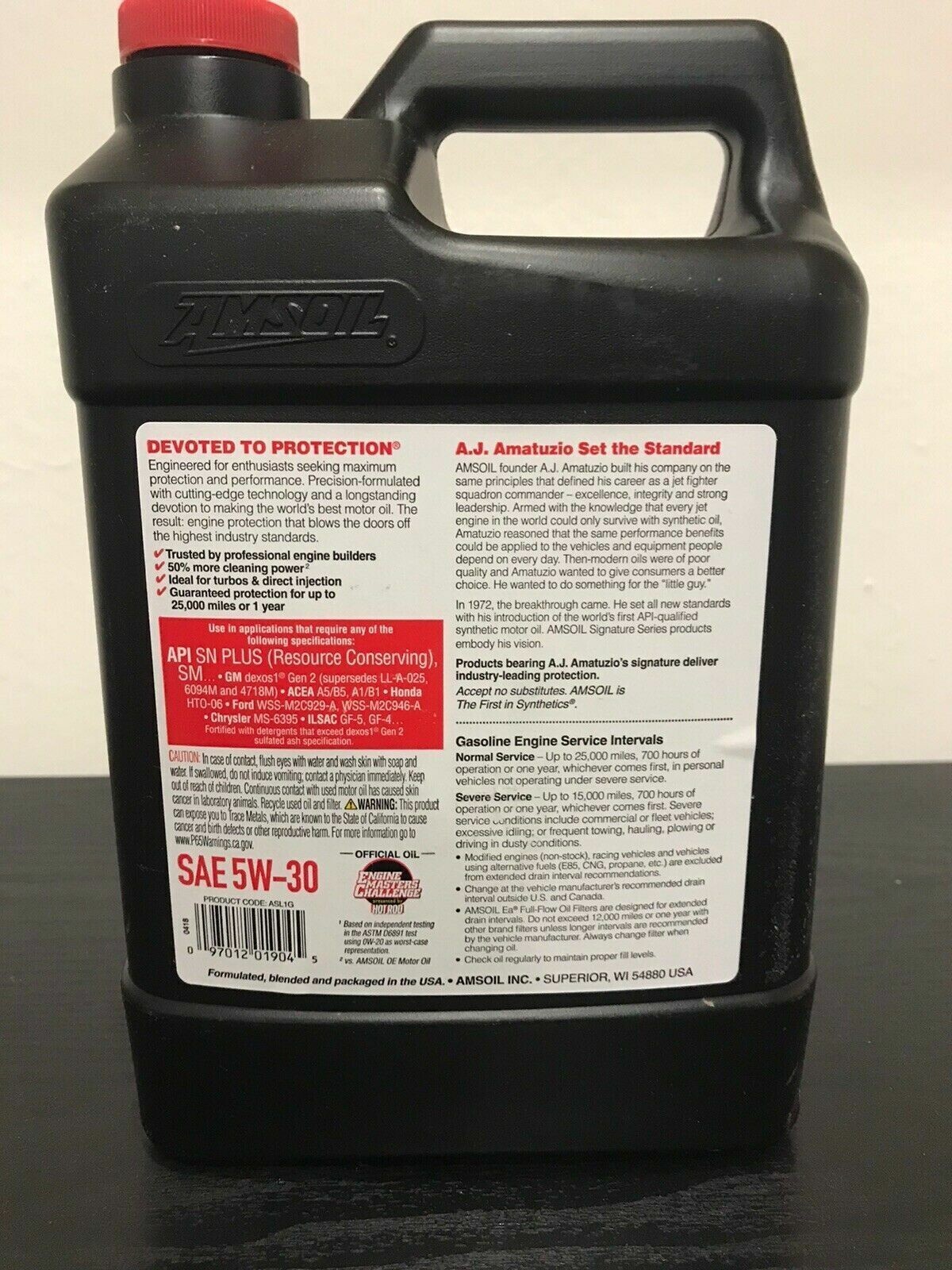 Amsoil Signature Series 5W-30 Synthetic Motor Oil (1 Gallon) 25K Mile