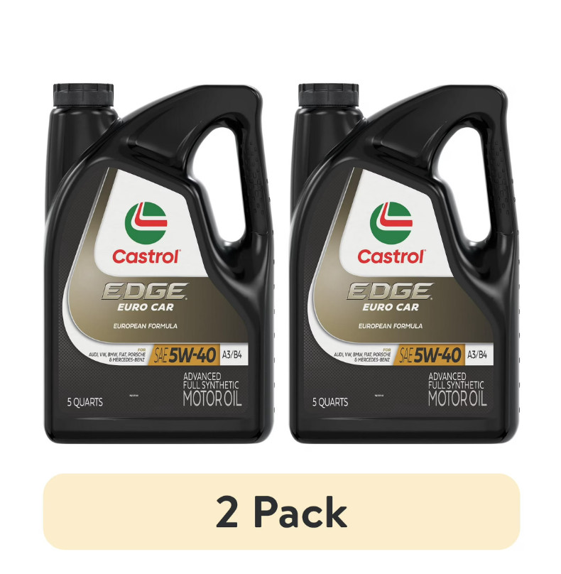 (2 pack) Castrol EDGE Euro 5W-40 A3/B4 Advanced Full Synthetic Motor Oil, 5 Quar