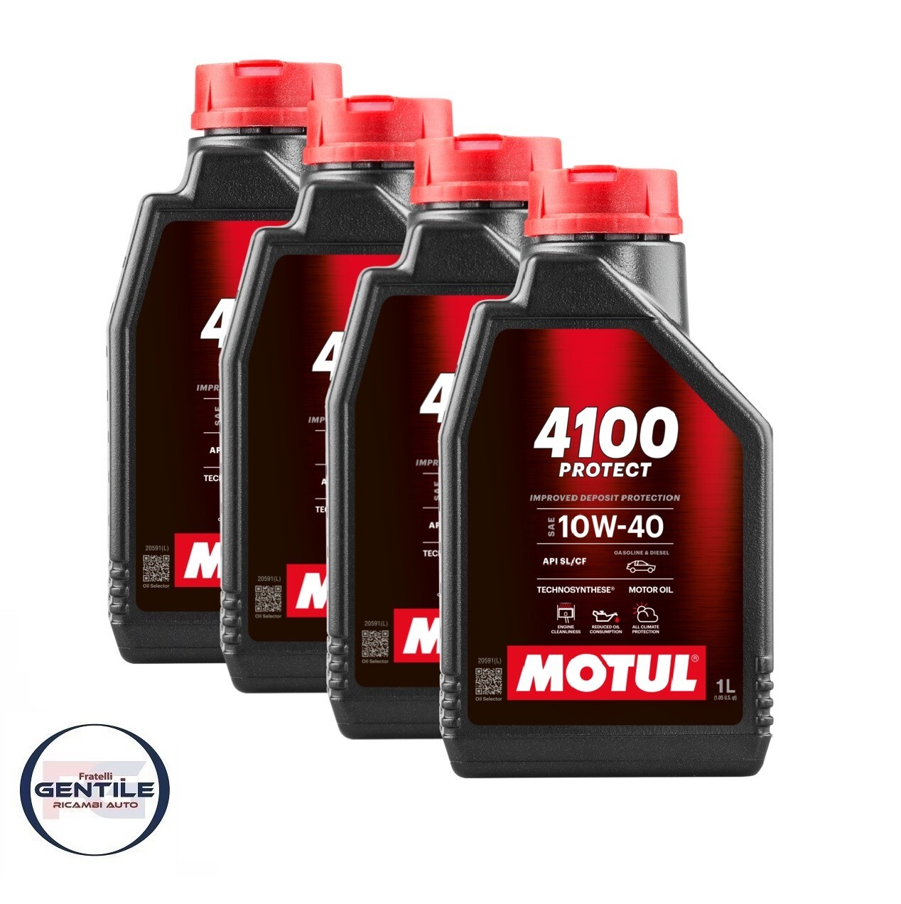 4 LT Motul 4100 Protect 10W40 Synthetic Engine Oil ACEA A3/B4 API SL/CF