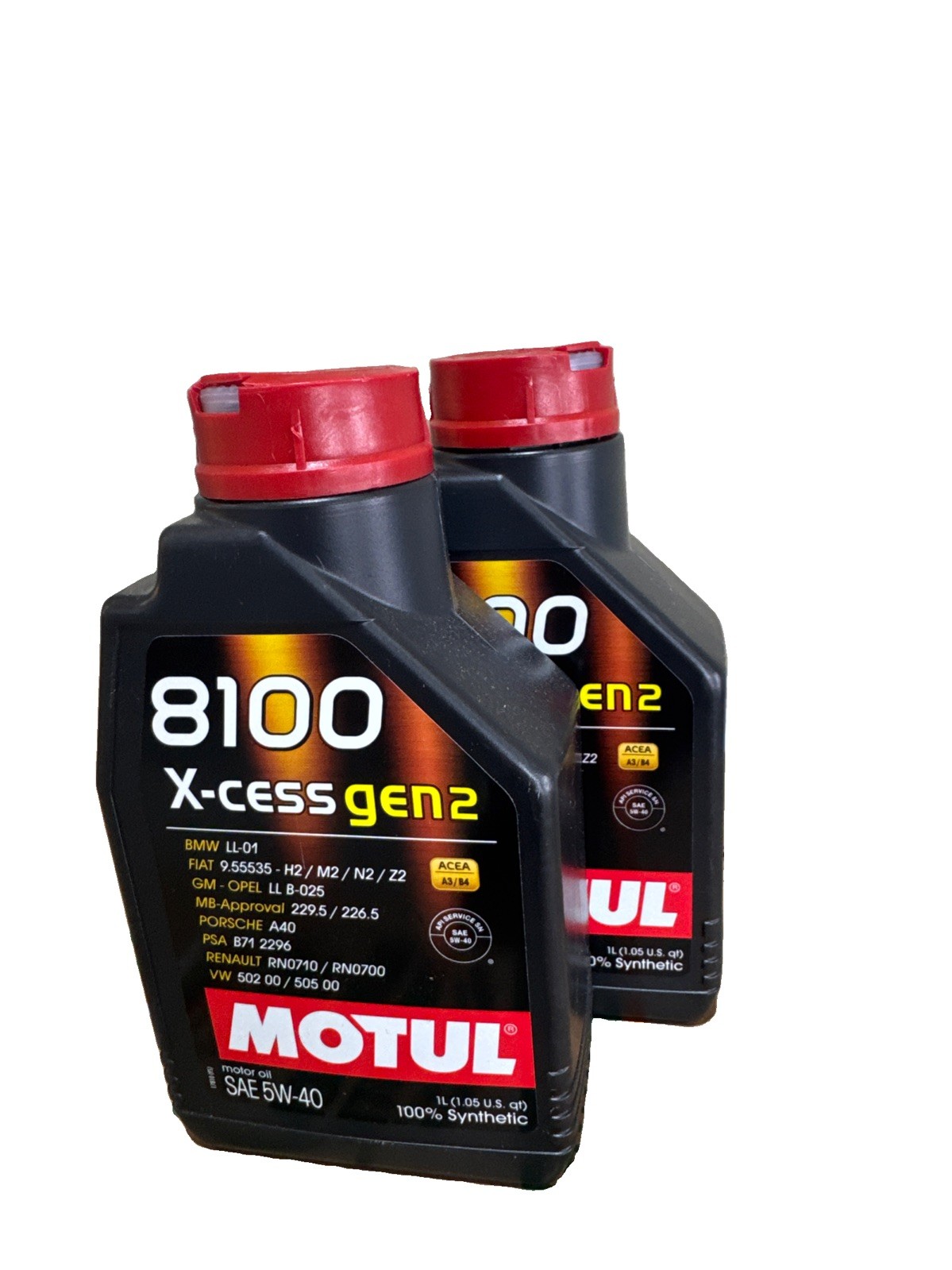 Motul 8100 X-Clean Gen2 5W40 Motor Oil (2-1 Liter Bottles) NEW