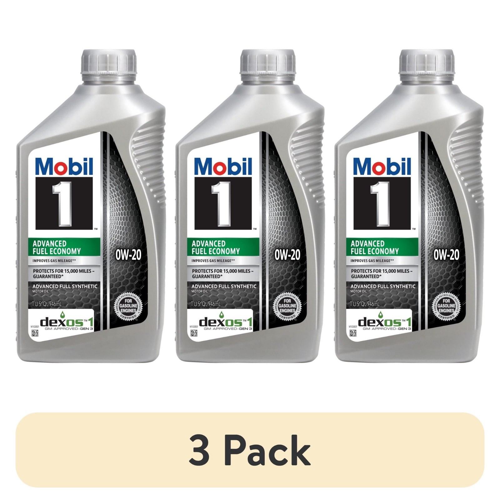 Mobil 1 SAE 0W-20 Advanced Full Synthetic Motor Oil 1 QT-3 Pack