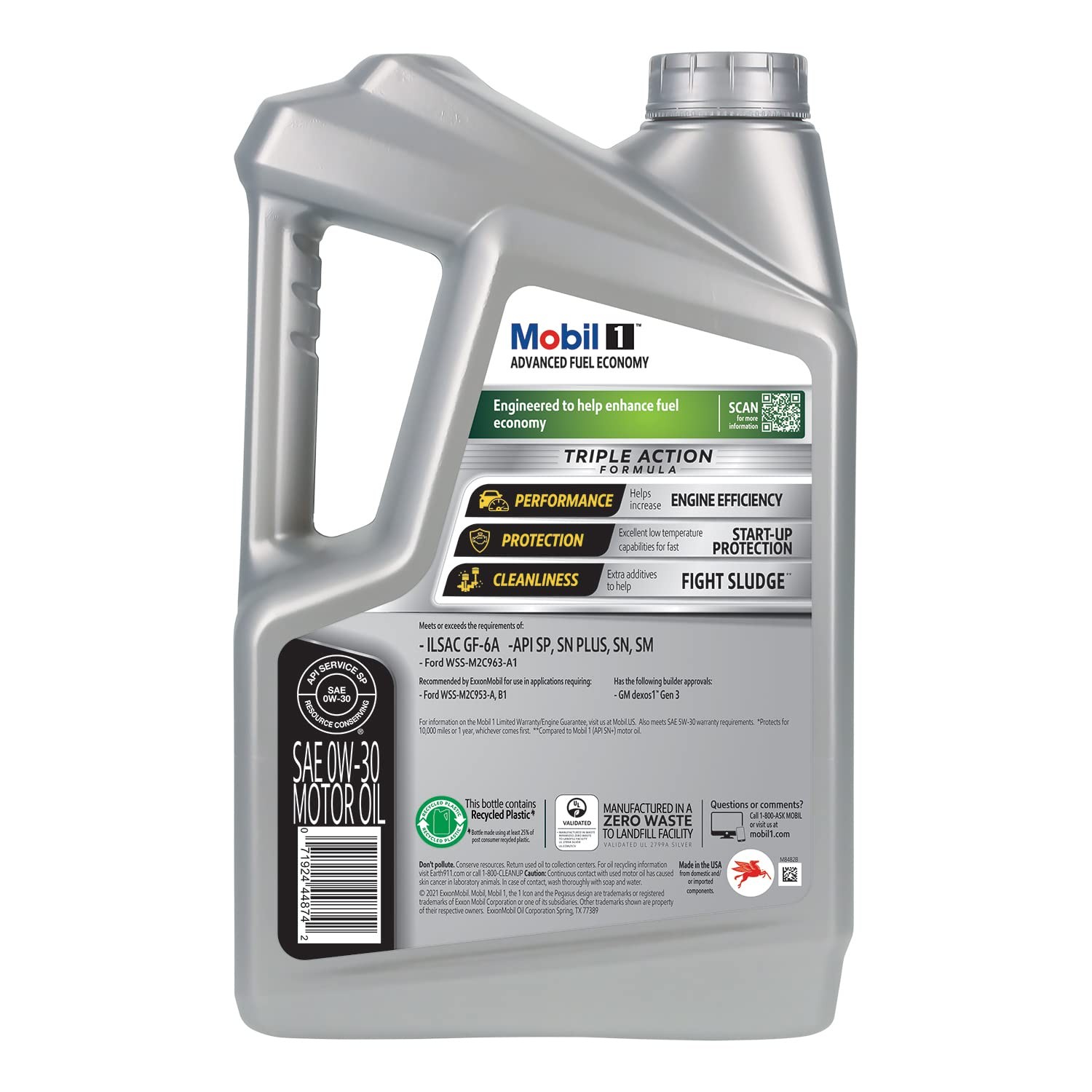1 Advanced Fuel Economy Full Synthetic Motor Oil 0W30, 5 Quart